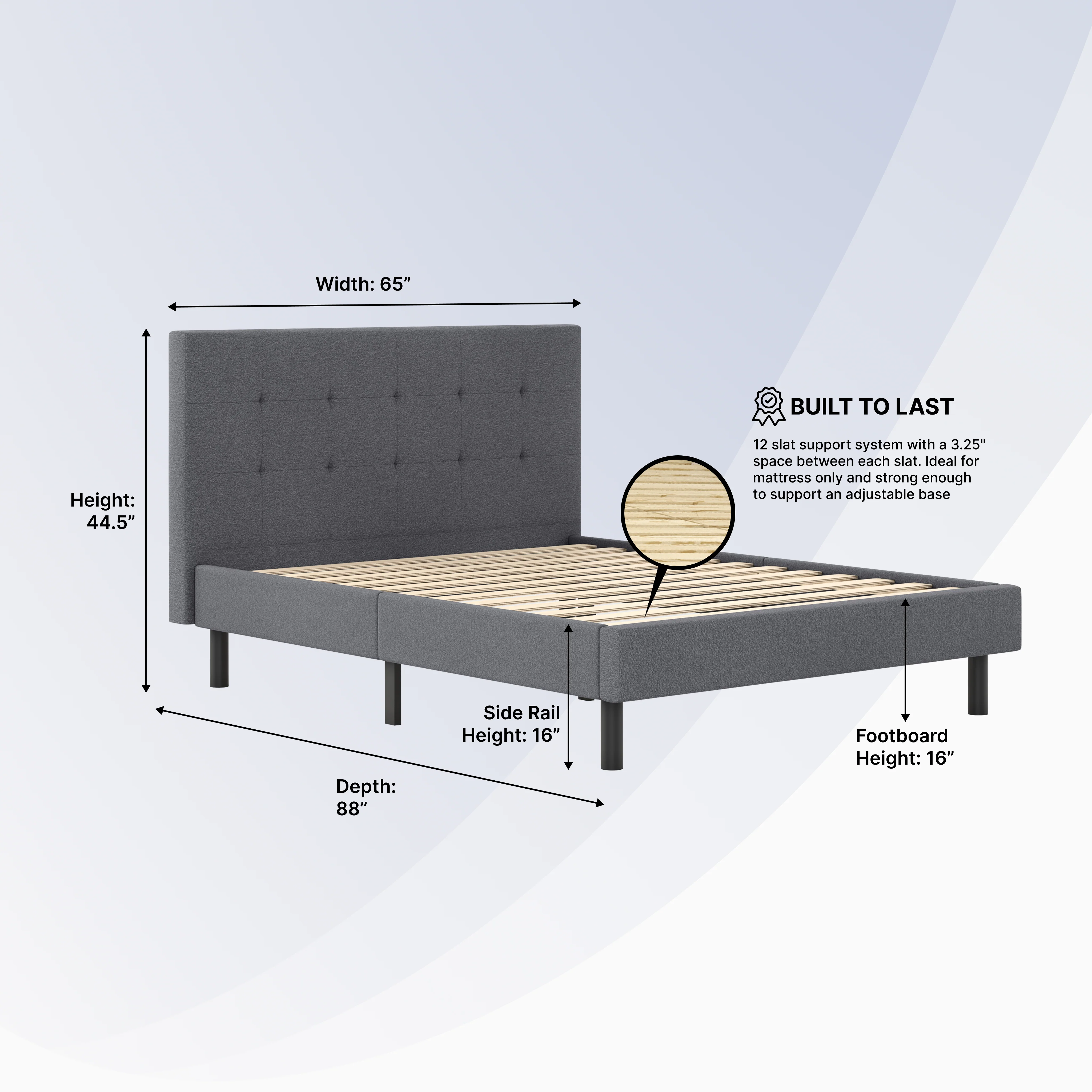 Tufted Platform Bed - Image 7